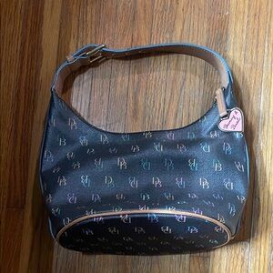 Dooney & Bourke Brown Multicolor Logo Mini Shoulder Bag